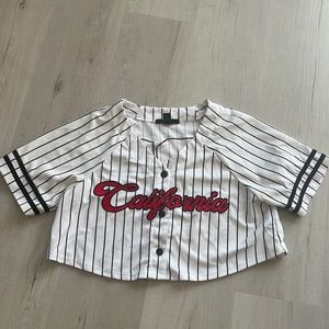 stripped cropped jersey